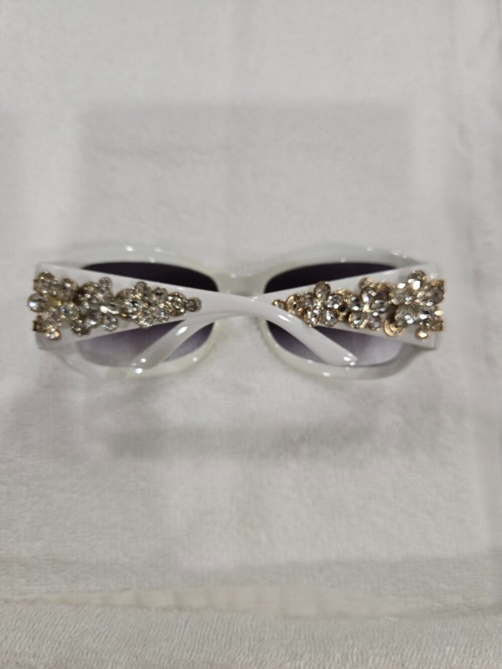 Vintage Bvlgari White Oversized frame with Swarovski crystal  652 B